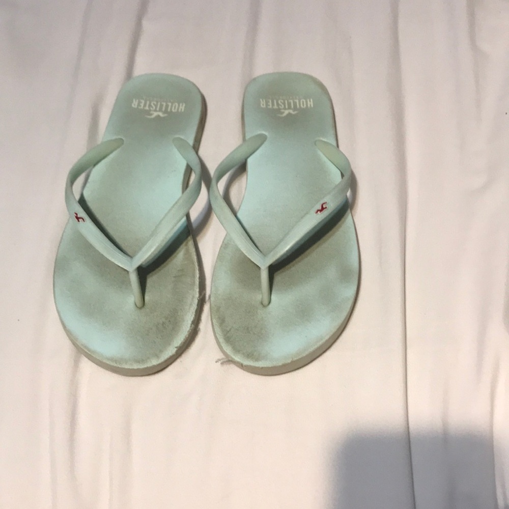 Light blue Hollister flip flops